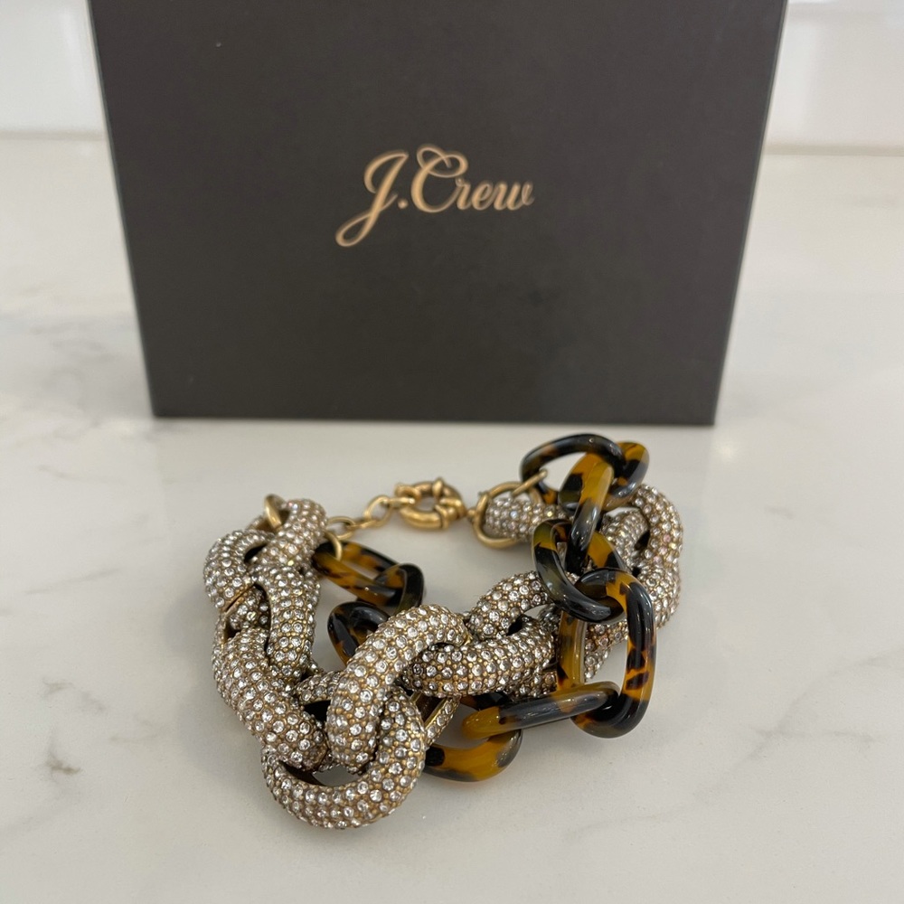 JCrew Pave & Tortoise Link Bracelet